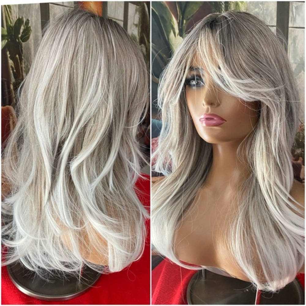 NEW Ash smoke layered wig